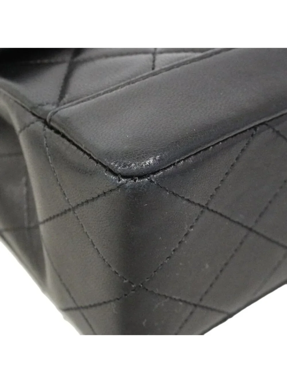 Chanel Shoulder Bag Quilted Lambskin Black Gold